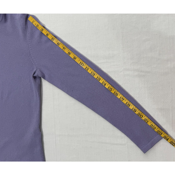 Vtg Petite Sophisticate Silk Cashmere Lavender Turtleneck Sweater Sz S Stretch - Picture 3 of 10